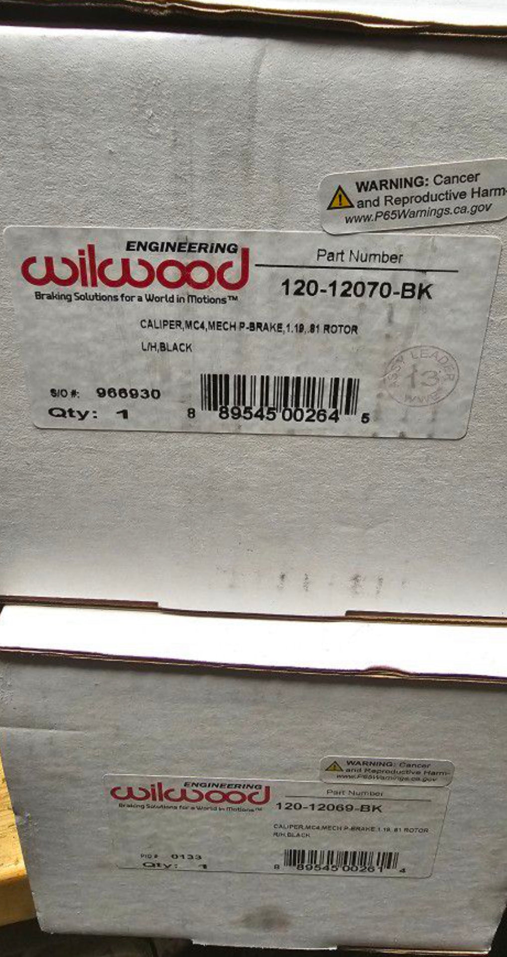 (2) Wilwood Caliper MC4 Mechanical 120-12069 & 120-12070