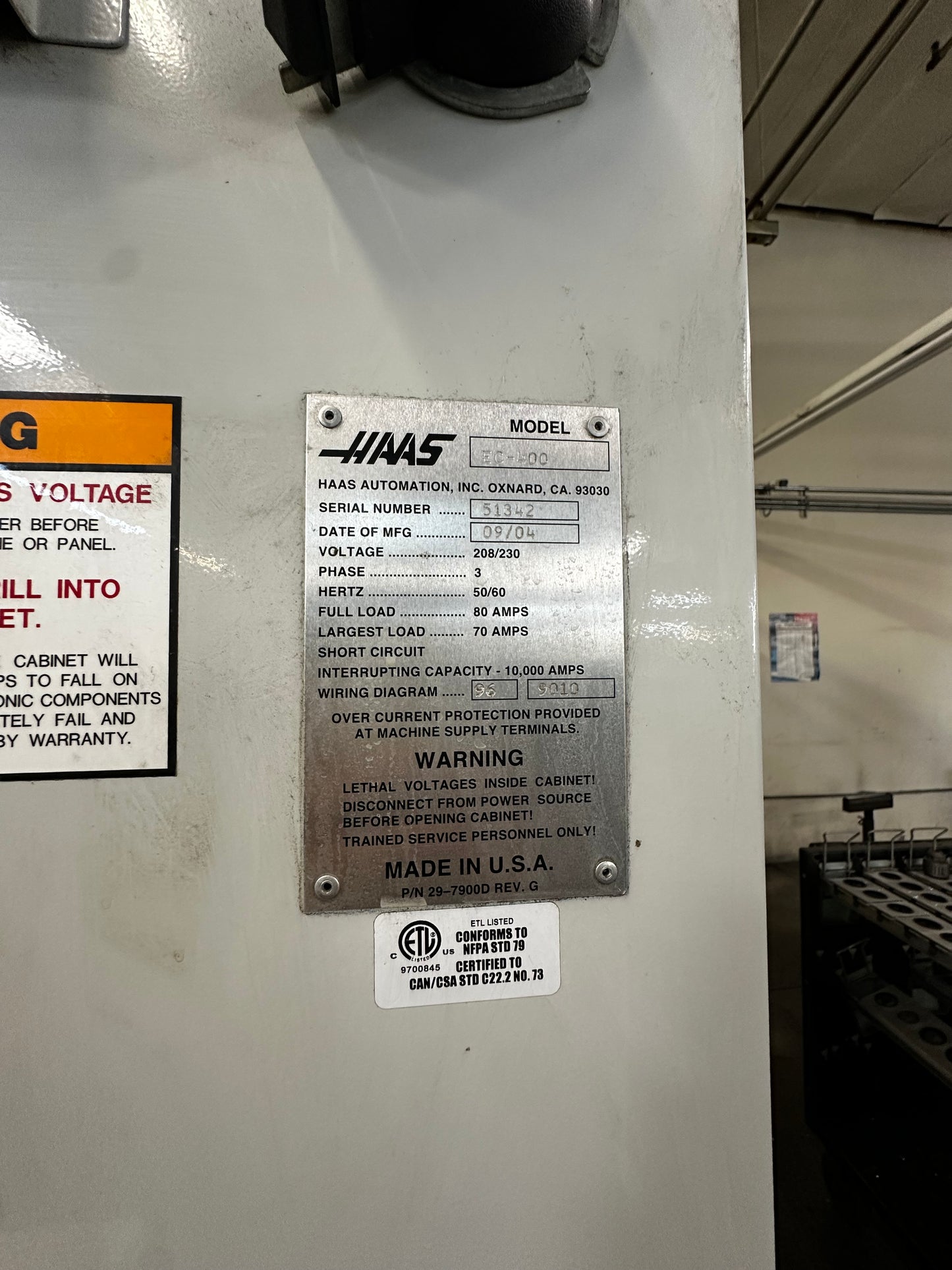 Haas EC400 2004 Horizontal CNC Machine - Price Negotiable